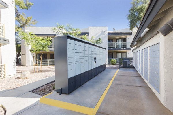 Parcel locker offering secure package storage at The Joshua Apartments