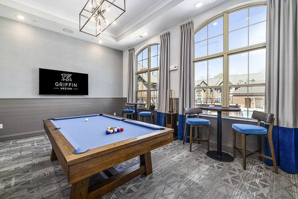 clubhouse game room at Griffin Weston Apartments