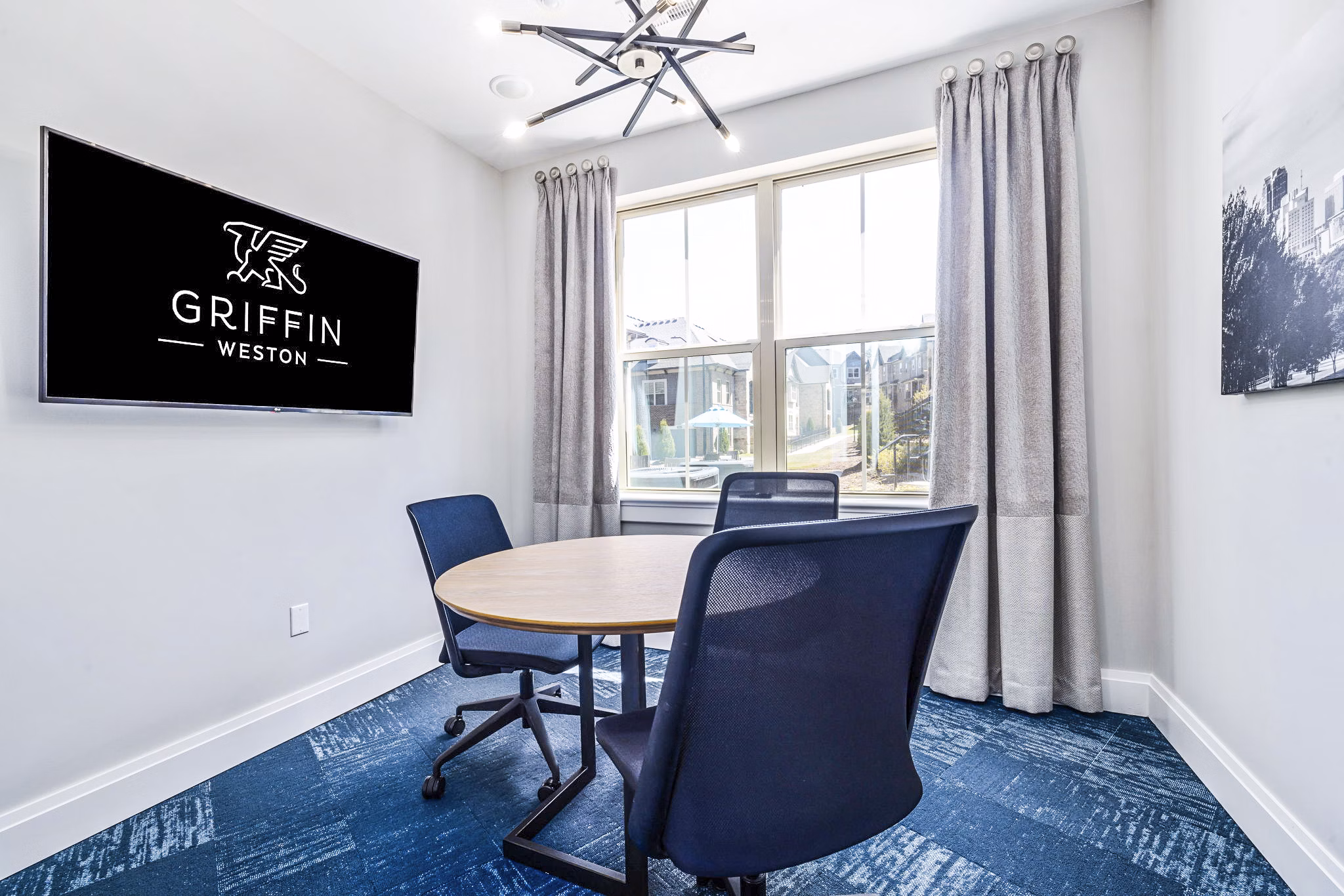 Clubhouse meeting facility with modern conference rooms at Griffin Weston Apartments