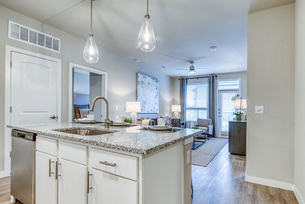 Modern kitchen with stainless steel appliances at Citadel at Lookout Apartments