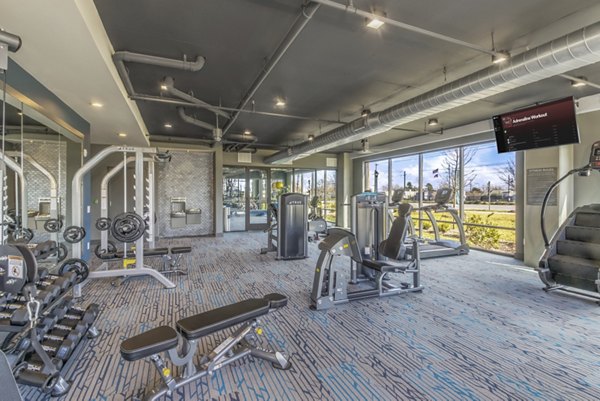 Modern fitness center with state-of-the-art equipment at Verde at McCullough Station Apartments