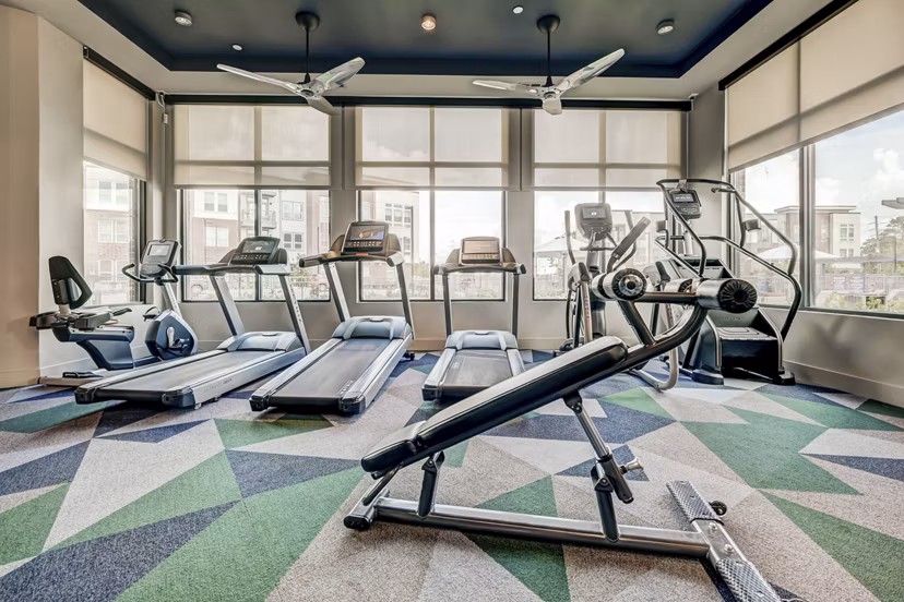 fitness center at Encore Rise Apartments