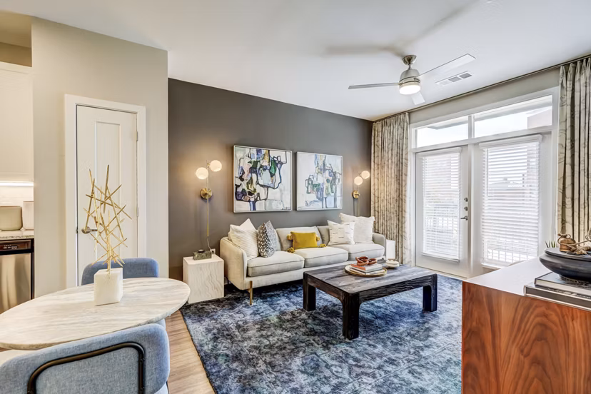 living room at Encore Rise Apartments