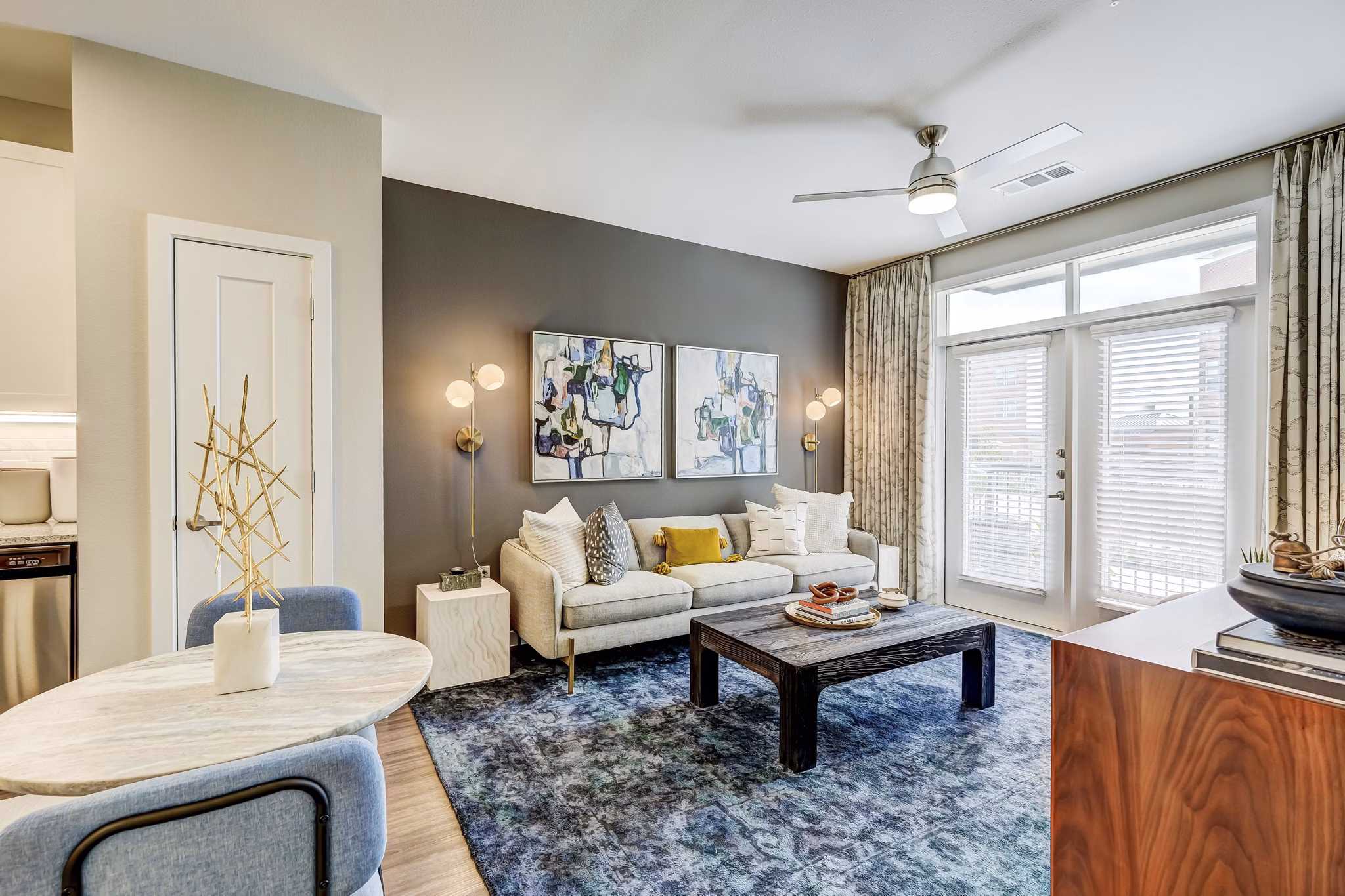 living room at Encore Rise Apartments
