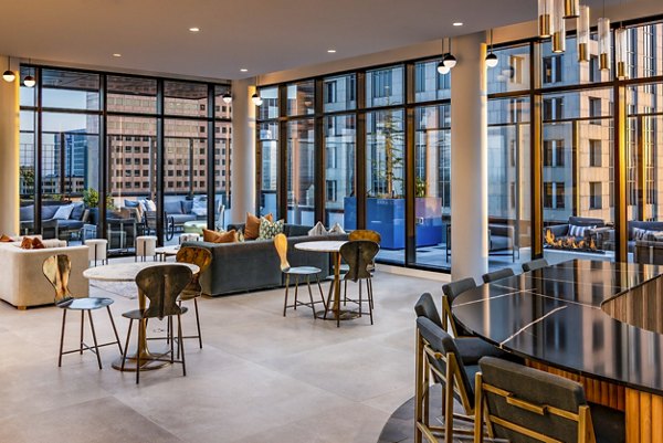 Modern clubhouse with luxury seating and open spaces at Ascent Peachtree Apartments in Atlanta