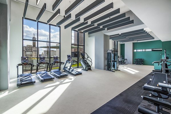 Fitness center with state-of-the-art equipment at Ascent Peachtree Apartments