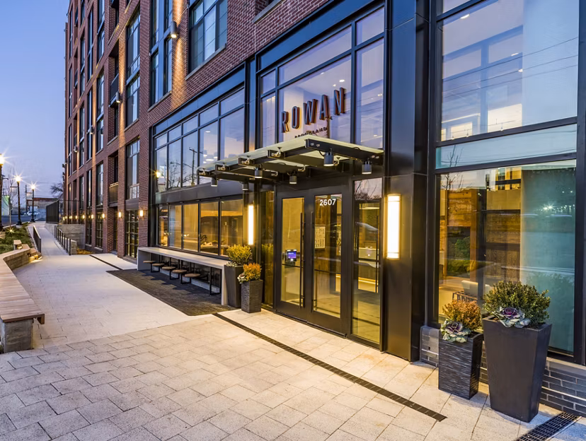 Rowan Apartments: Contemporary luxury building in thriving urban neighborhood