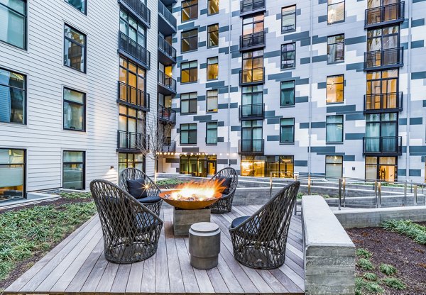 fire pit at Rowan Apartments