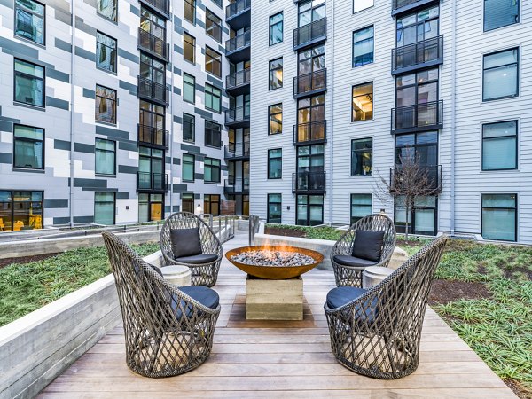 fire pit at Rowan Apartments