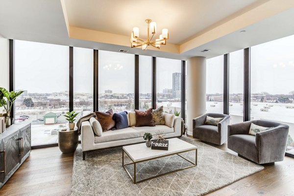 living room at The Bower Apartments