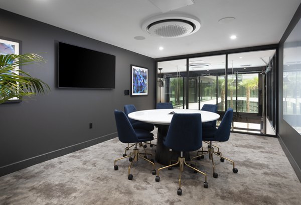 Meeting Facility at Alexan Gallerie: Modern space with conferencing technology at luxury apartments