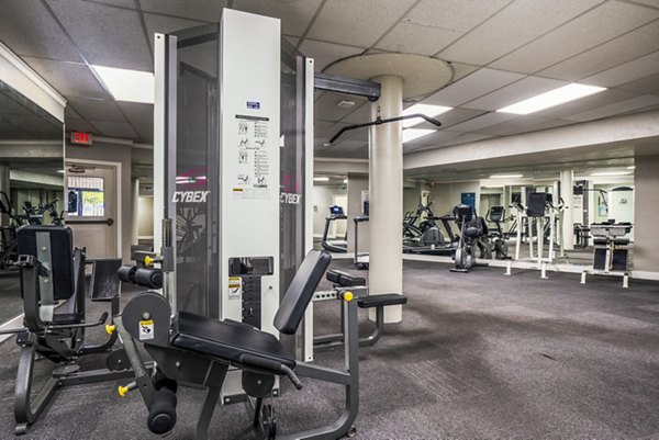 State-of-the-art fitness center at Glo Apartments featuring cardio and strength training equipment