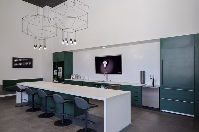 Mailroom at VOX Apartments featuring secure parcel lockers