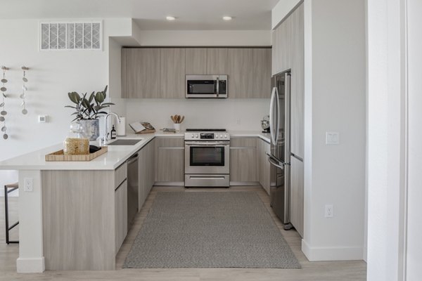 kitchen at VOX Apartments