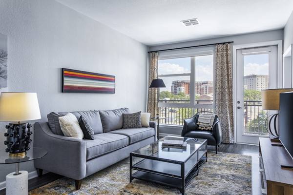 living room at 20th Street Station Apartments