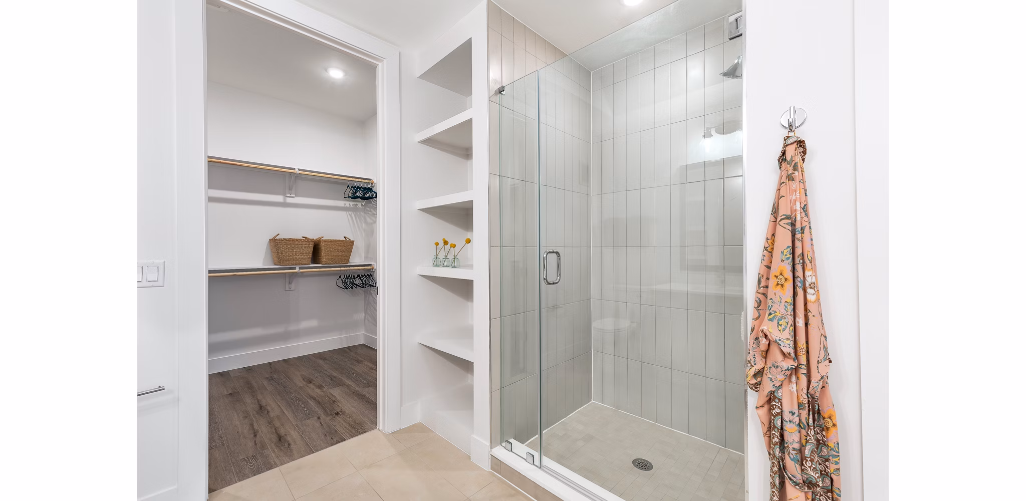 Luxurious master bathroom with modern fixtures at 1155 Barton Springs Apartments