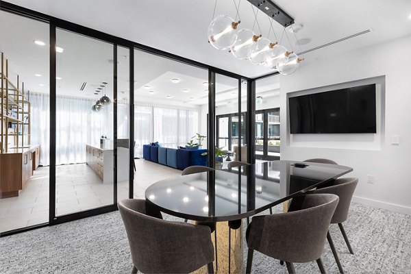Meeting facility with modern design and high-tech presentation equipment at 1155 Barton Springs Apartments