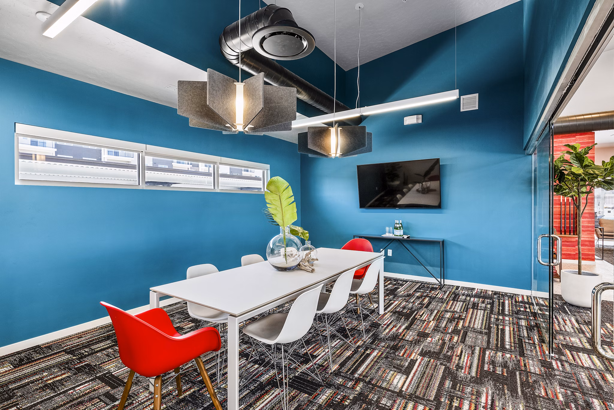 Stylish clubhouse with modern decor at The Lofts at Ten Mile Apartments