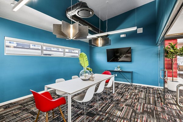 Stylish clubhouse with modern decor at The Lofts at Ten Mile Apartments