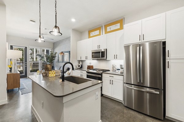 kitchen at Art House Sawyer Yards Apartments