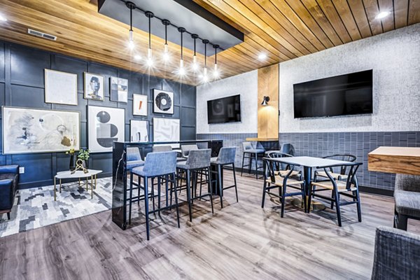 Clubhouse featuring modern lounge areas and entertainment space at Avana on Broad Apartments