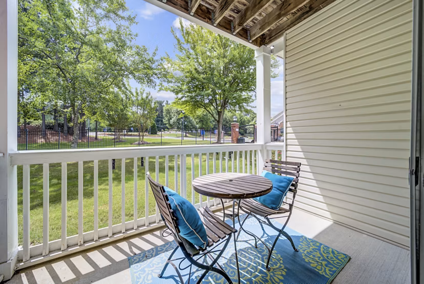 Cozy patio with outdoor seating at Avana on Broad Apartments