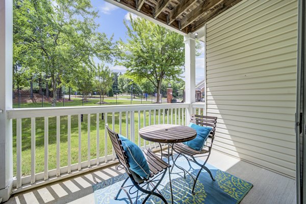 Cozy patio with outdoor seating at Avana on Broad Apartments