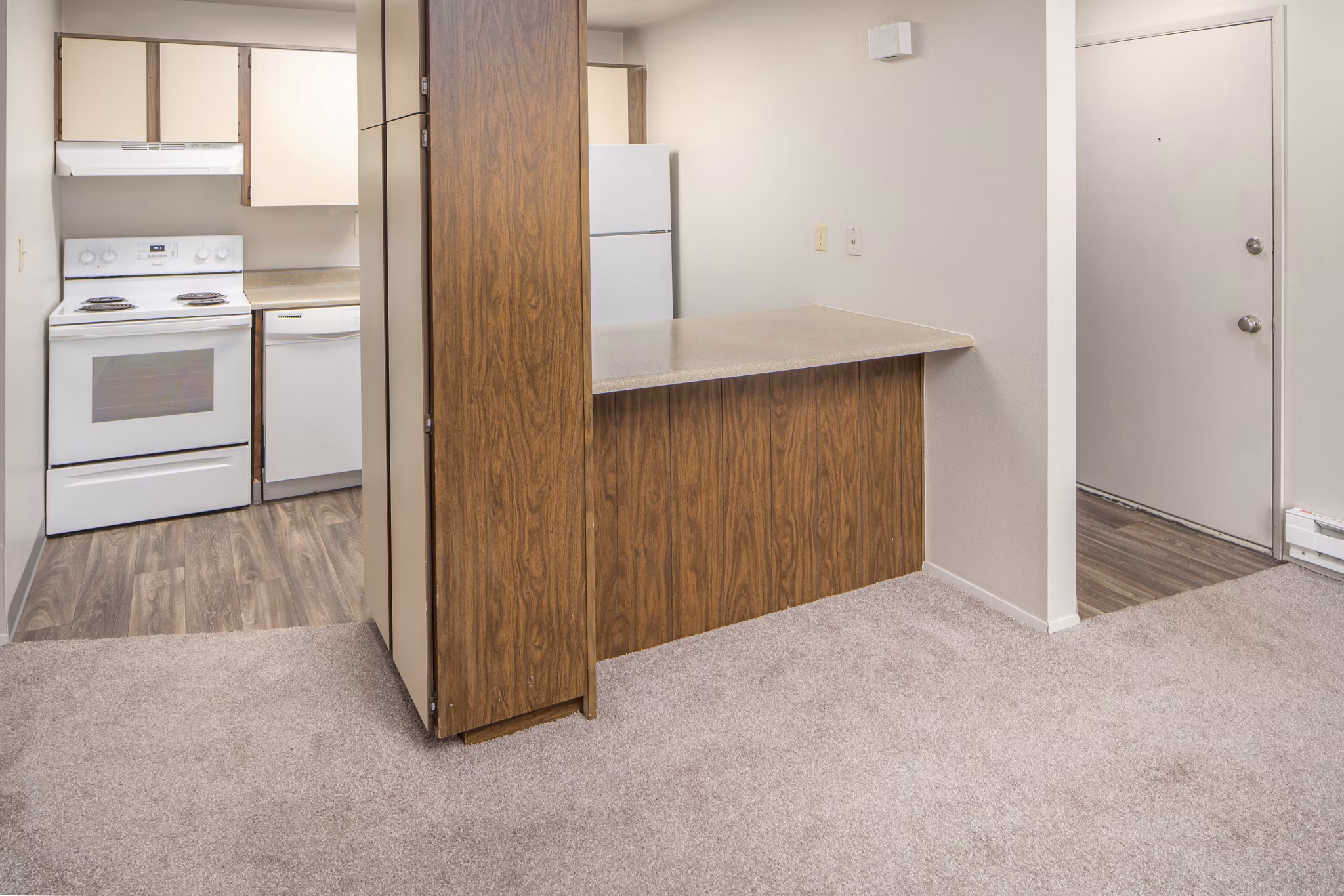 Spacious kitchen with modern appliances in Veri at Timberhill Apartments