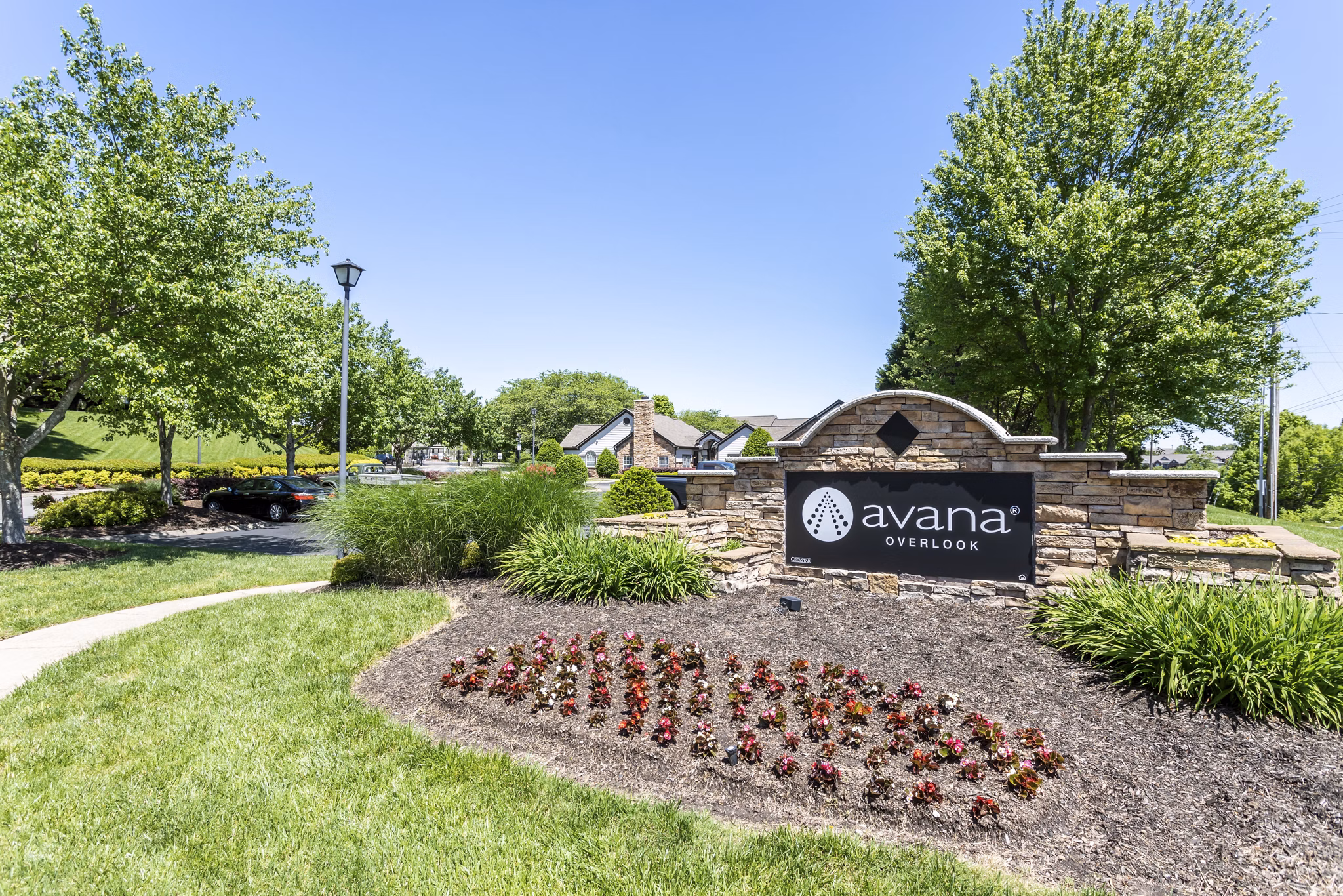 Custom signage at Avana Overlook Apartments in luxury community, showcasing distinctive branding