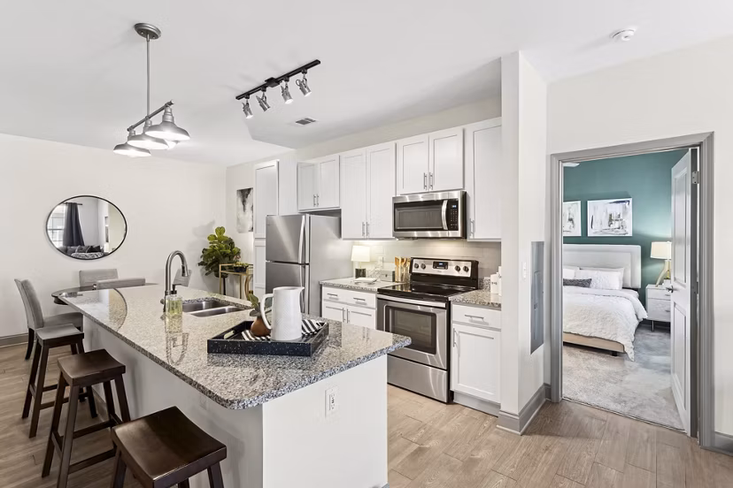 kitchen at Parkstone at Knightdale Apartments 
