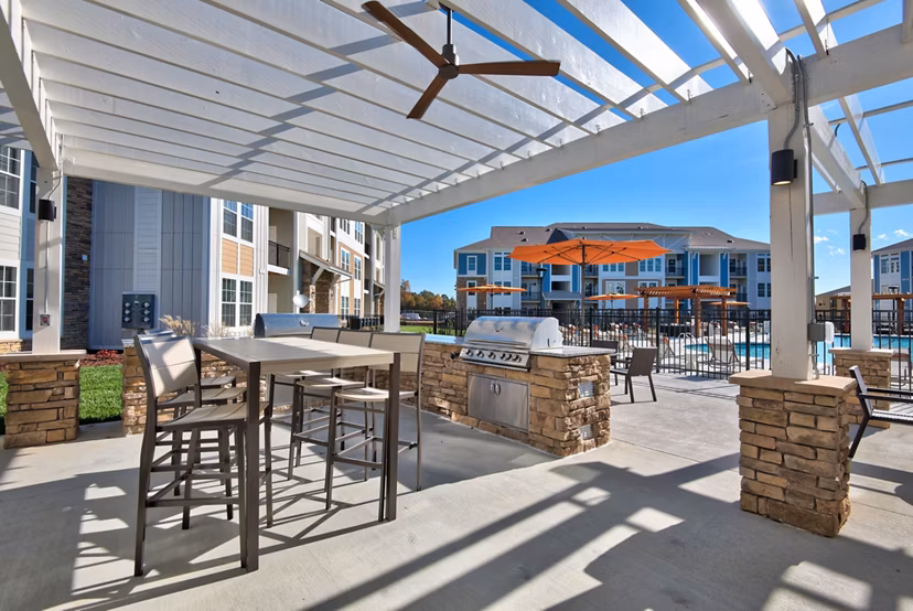grill area at Parkstone at Knightdale Apartments 