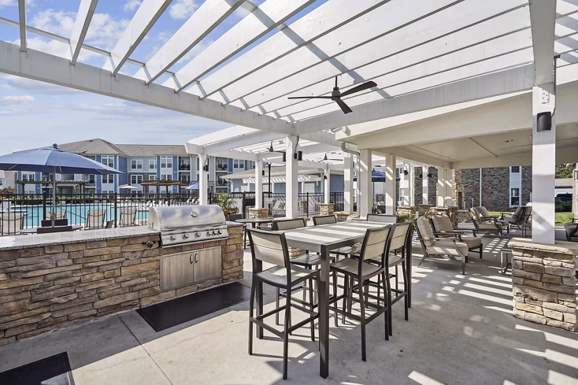 grill area at Parkstone at Knightdale Apartments 