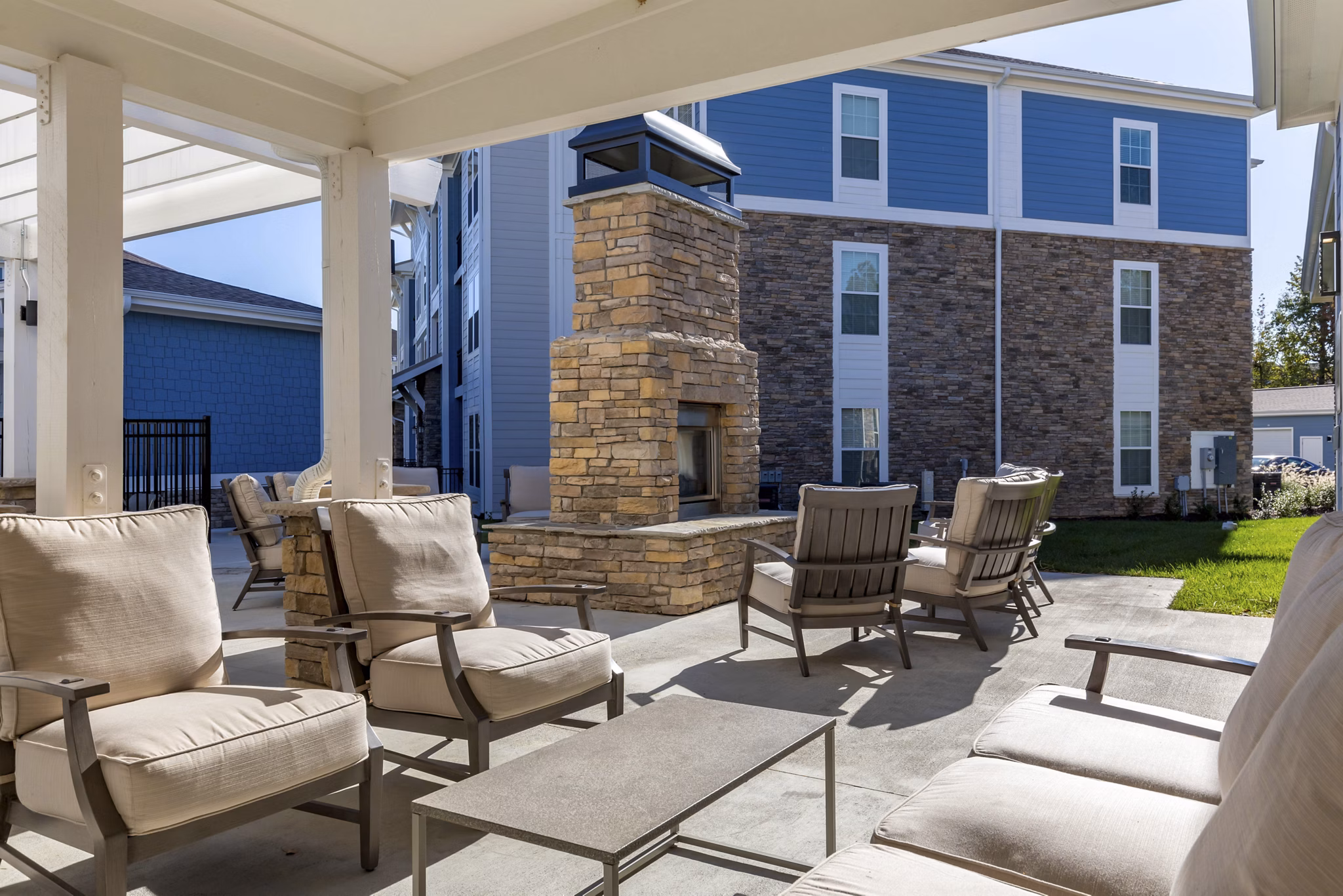 grill area at Parkstone at Knightdale Apartments 