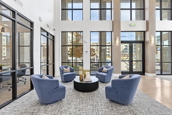 Elegant clubhouse with modern decor at The Reflection at Montgomery Ridge Apartments, offering luxury amenities for residents