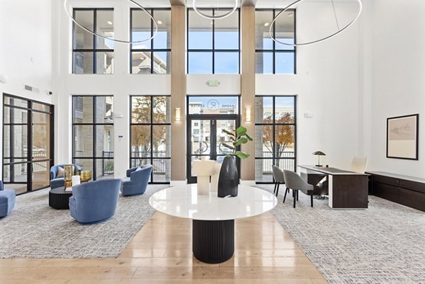 Elegant clubhouse with modern furnishings at The Reflection at Montgomery Ridge luxury apartments