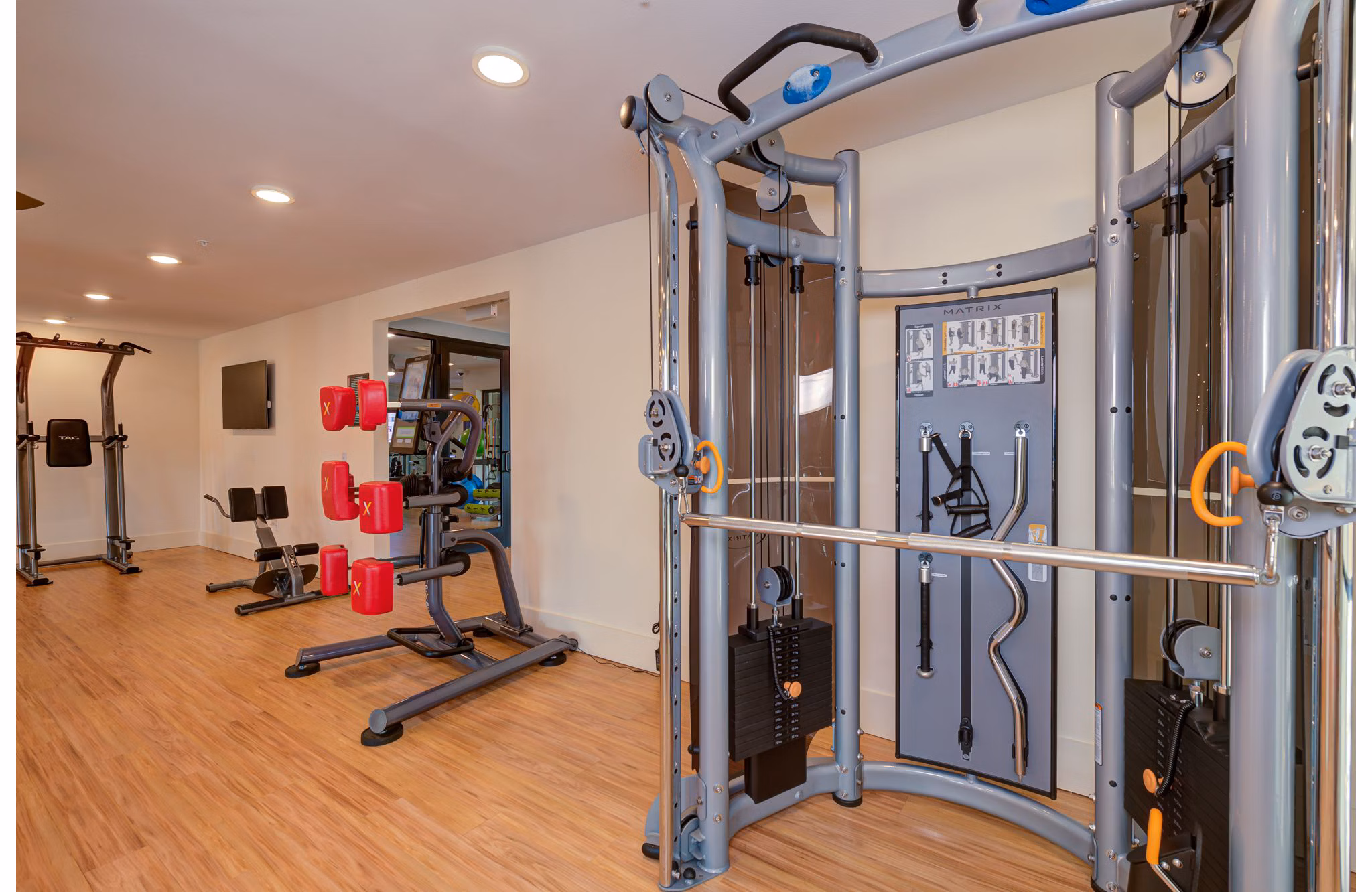 fitness center at The Reflection at Montgomery Ridge Apartments