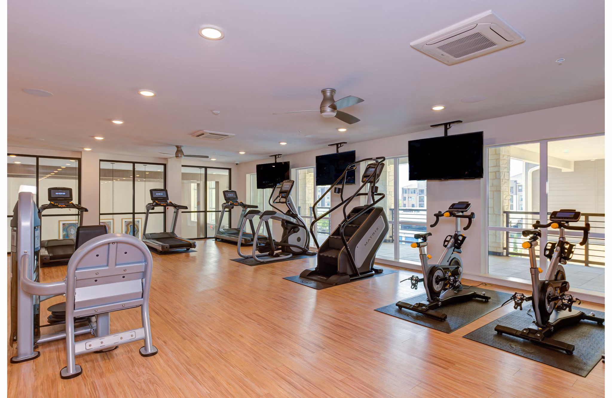 fitness center at The Reflection at Montgomery Ridge Apartments