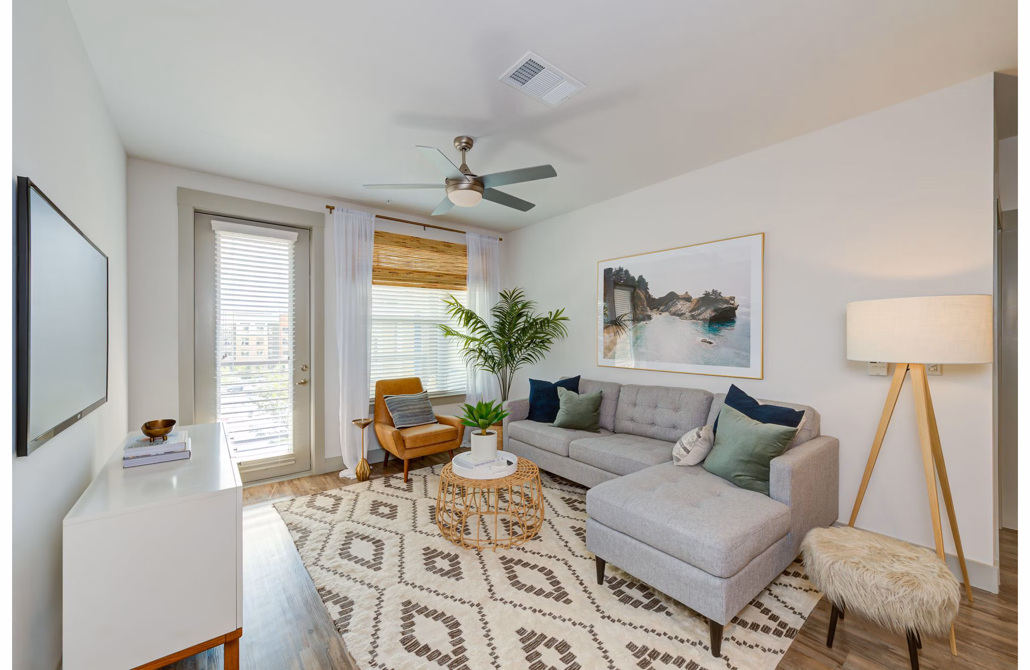 living room at The Reflection at Montgomery Ridge Apartments