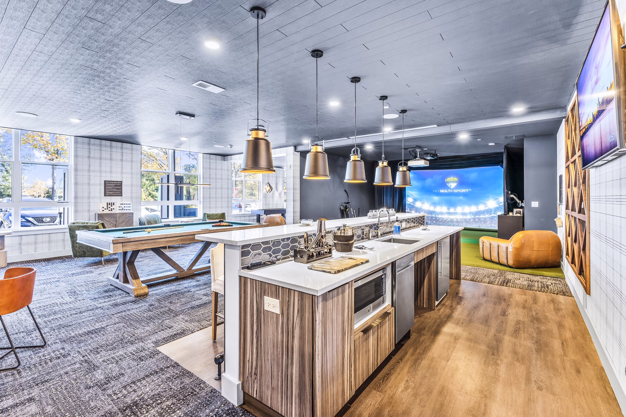 Luxurious clubhouse with modern design at Canter Green Apartments