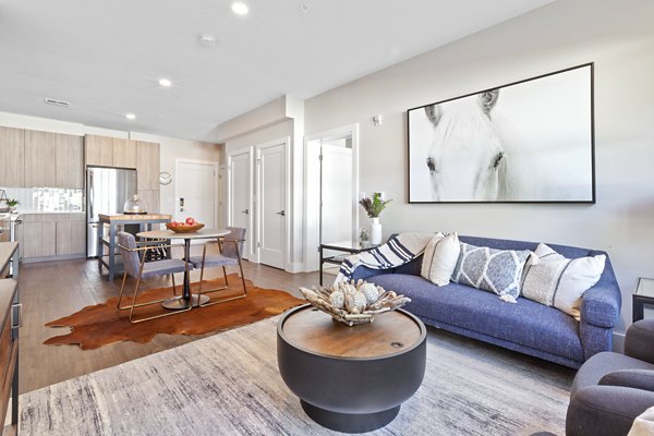 Spacious living room with modern decor in Canter Green Apartments