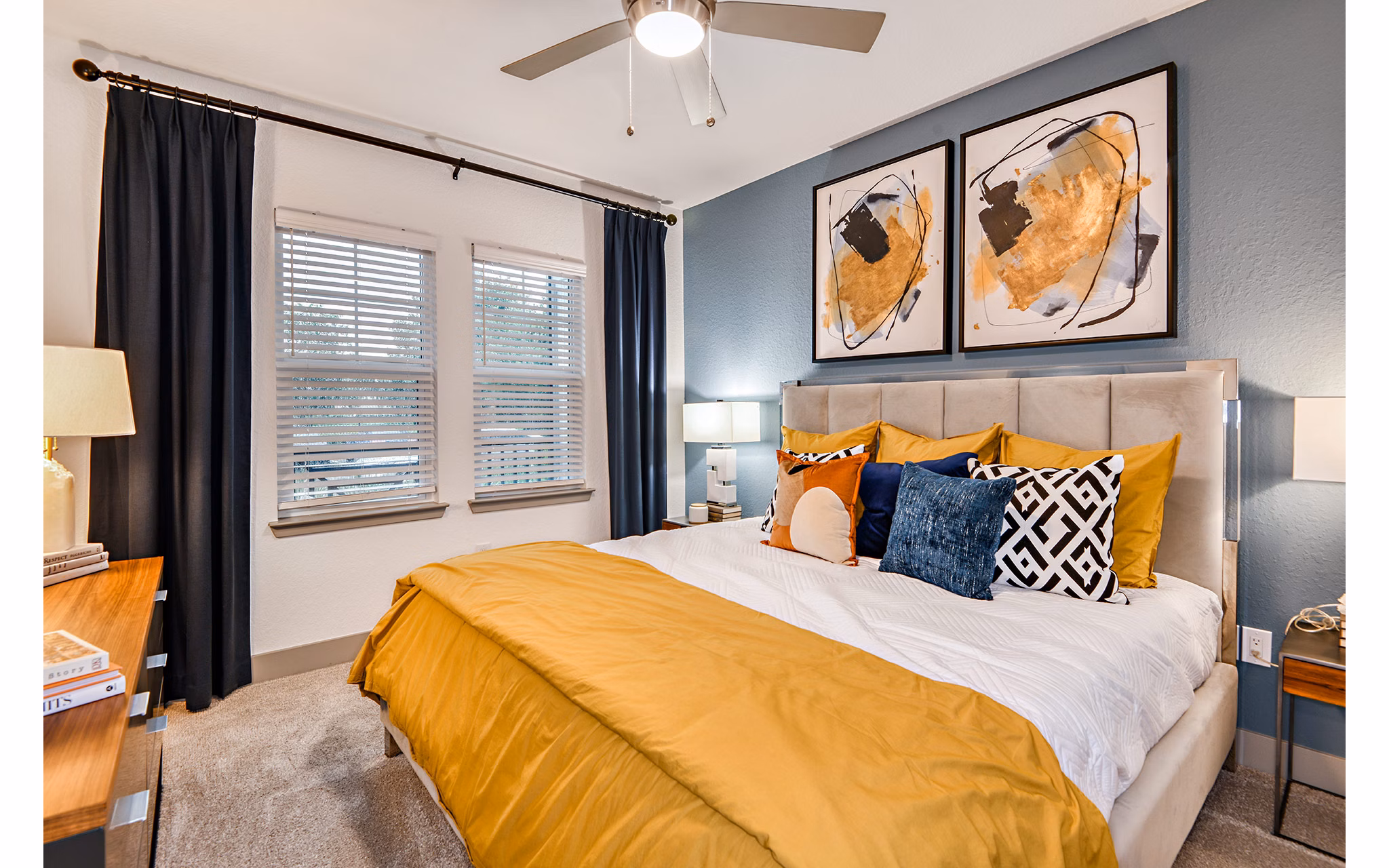 Encore Metro at Millenia: Elegant bedroom with modern decor in luxury apartments