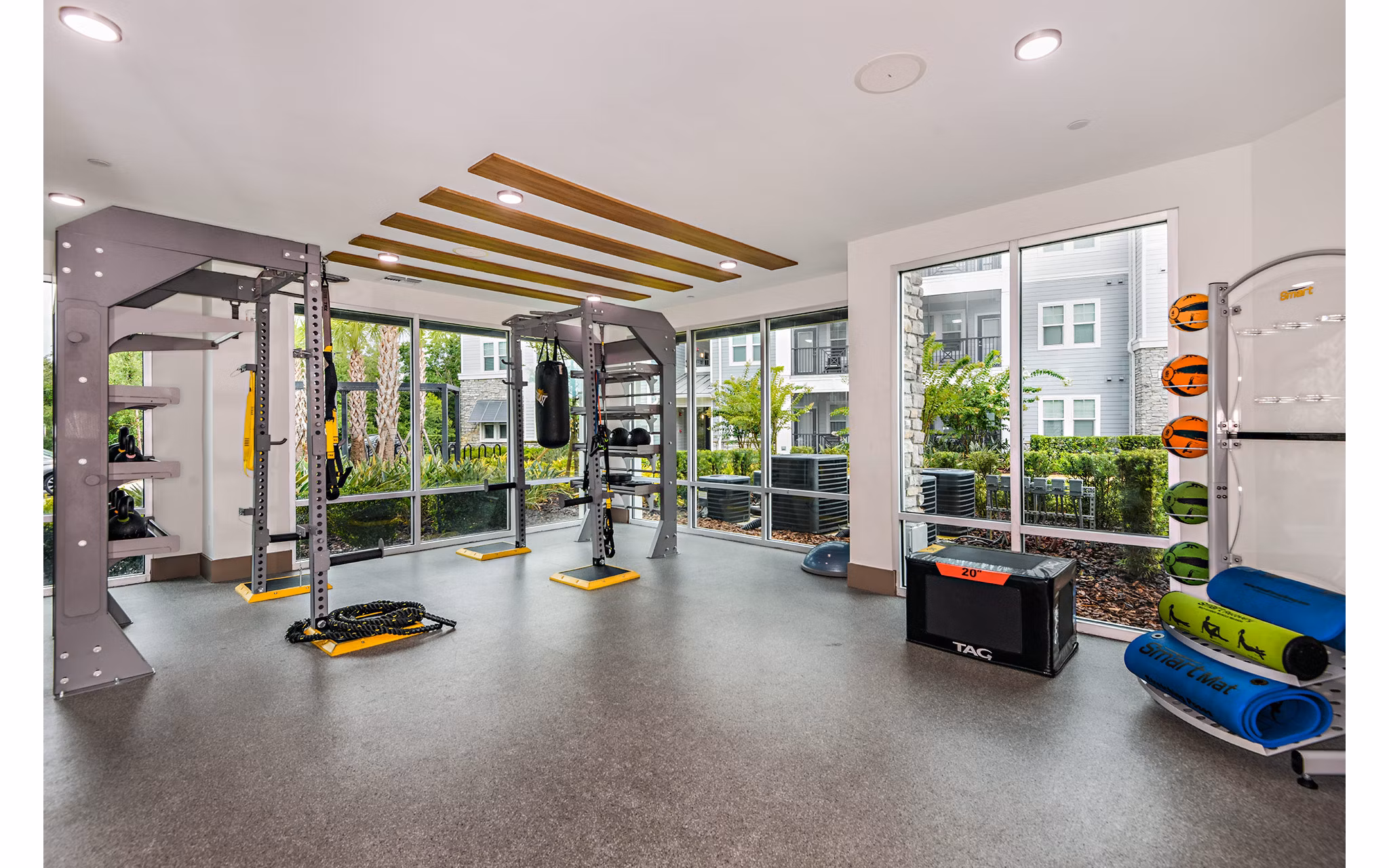 Fitness center with modern equipment at Encore Metro at Millenia Apartments