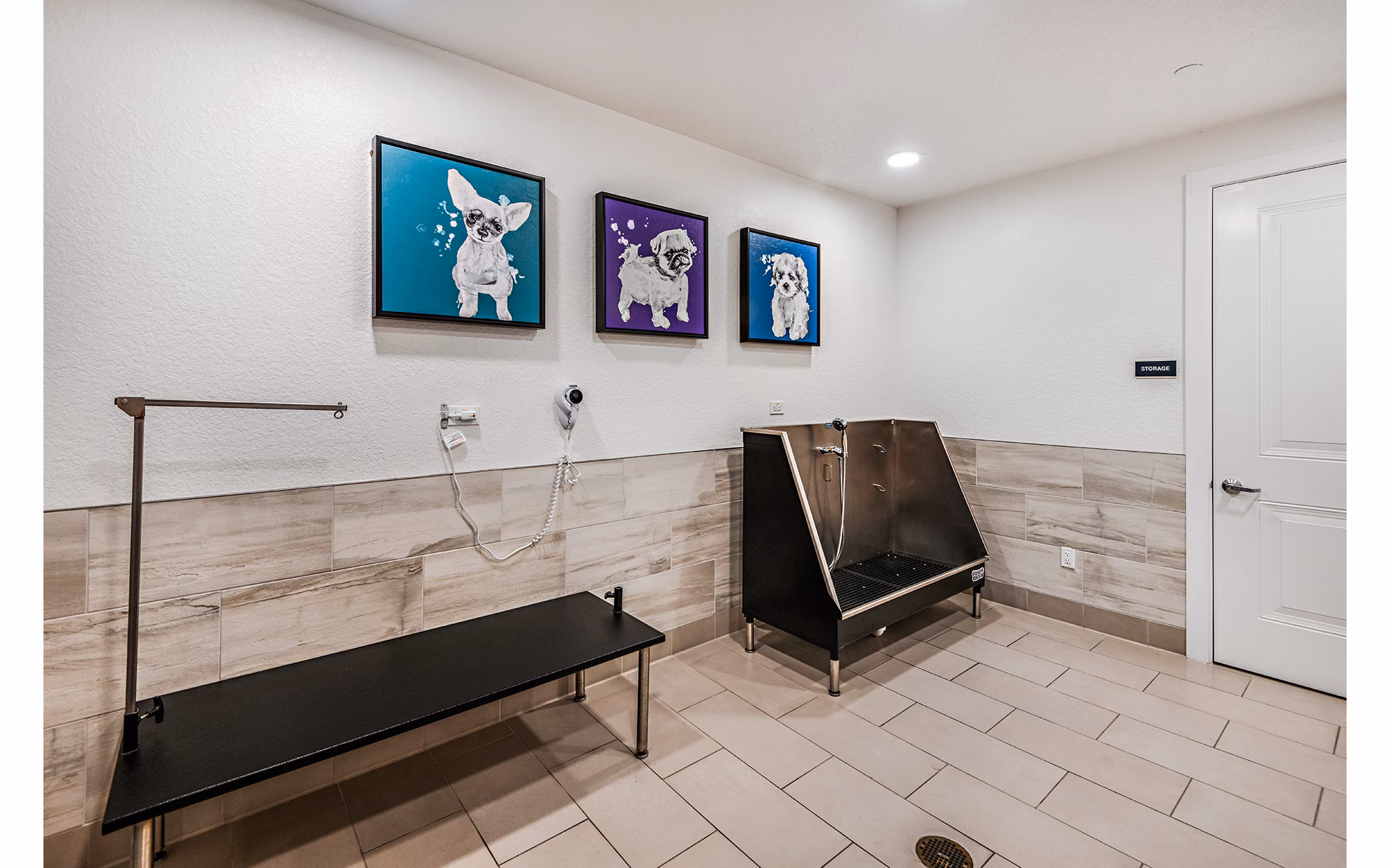 Dog wash station at Encore Metro at Millenia Apartments offering pet grooming convenience and premium amenities for residents