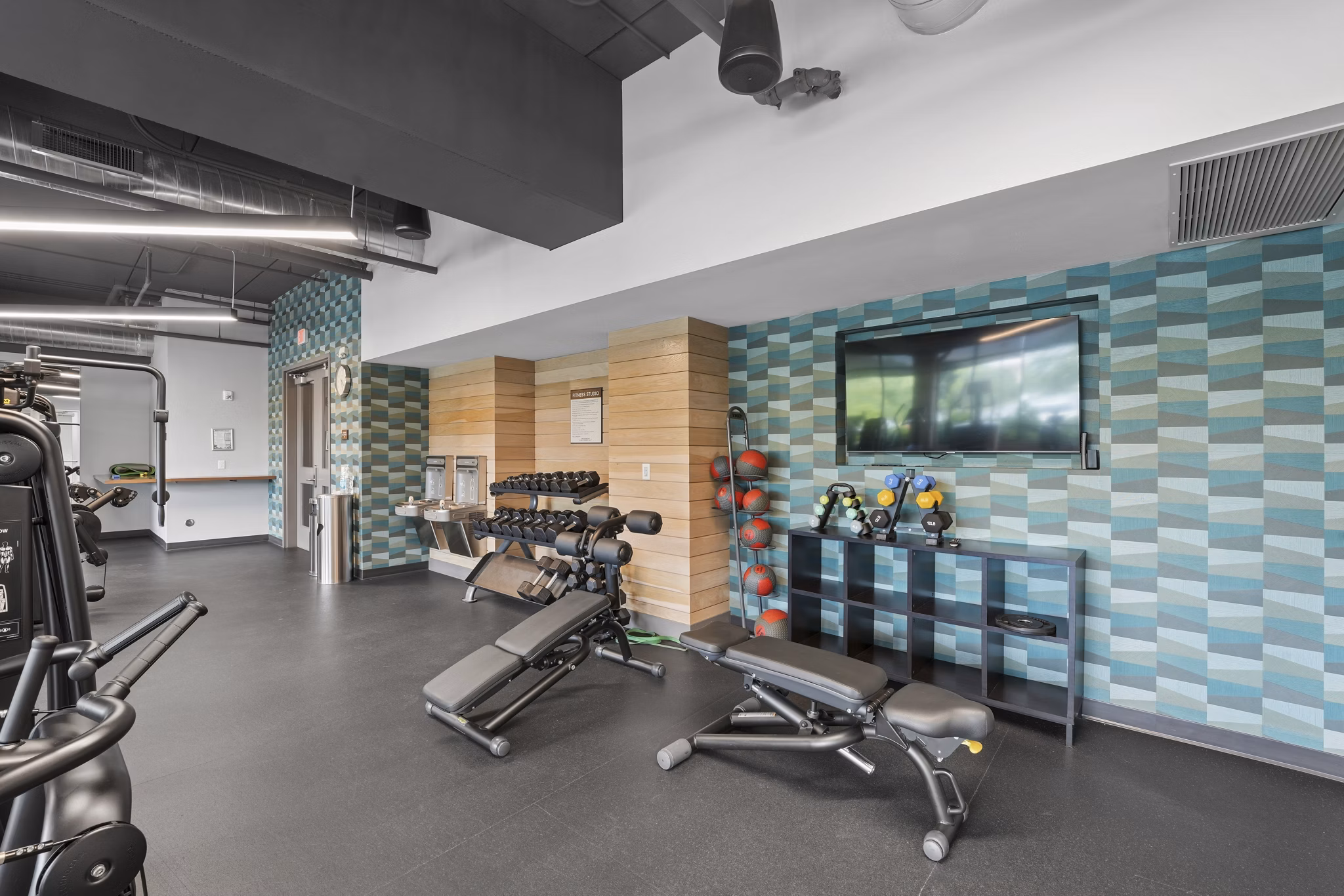 fitness center at Waterford Bay Apartments
