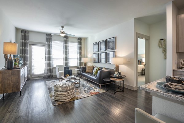 living room at Alexan Flower Mound Apartments