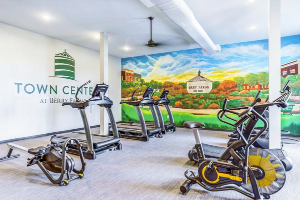 State-of-the-art fitness center with modern equipment at Town Center at Berry Farms Apartments