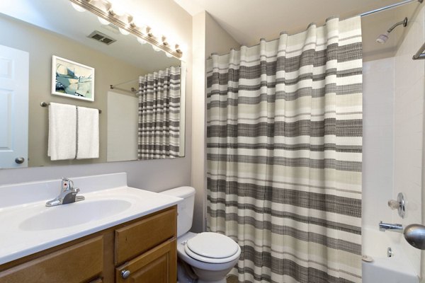 Modern bathroom featuring sleek fixtures at Avana Stoney Ridge Apartments