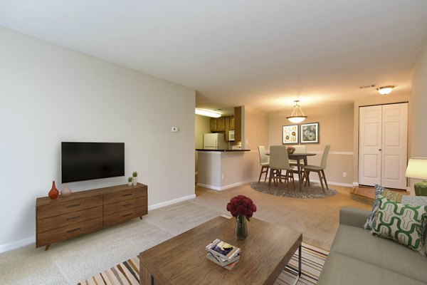 Cozy living room with modern decor at Avana Stoney Ridge Apartments