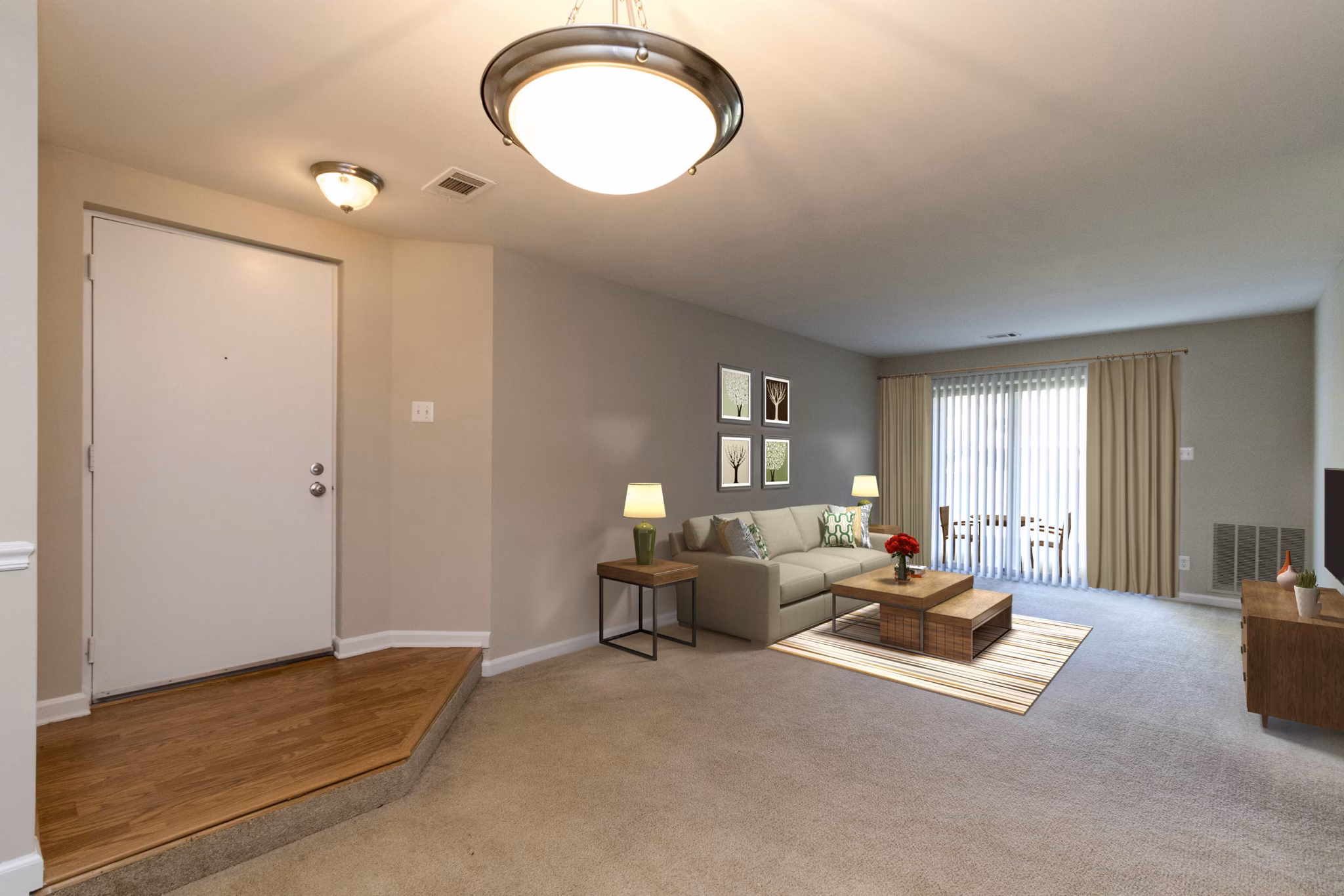 Spacious living room with modern decor at Avana Stoney Ridge Apartments
