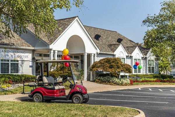 Clubhouse featuring modern design and comfortable seating at Ravens Crest Apartments